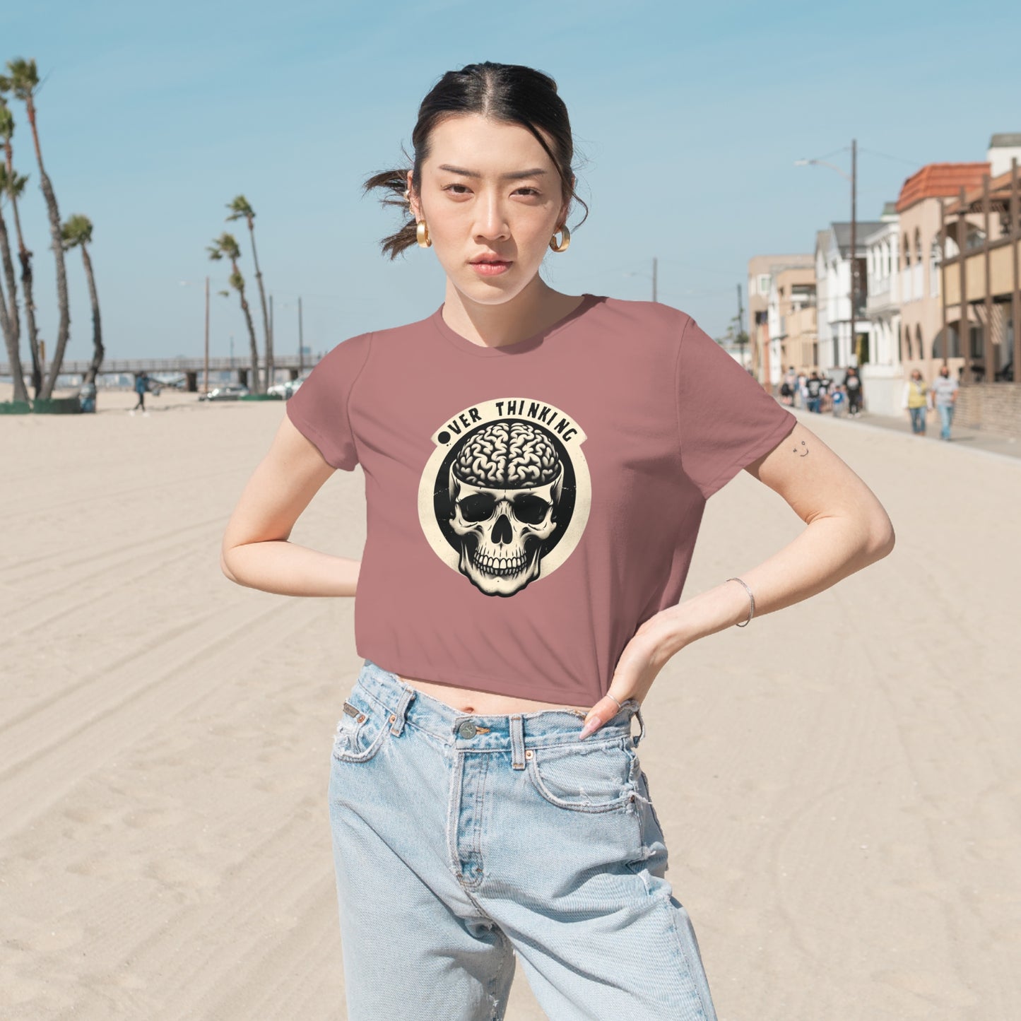 Overthinking Skelly Crop Top