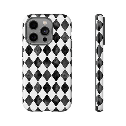 Vintage Harlequin Black & White iPhone Case