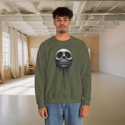 Melting Metallic Skull Crewneck Sweatshirt