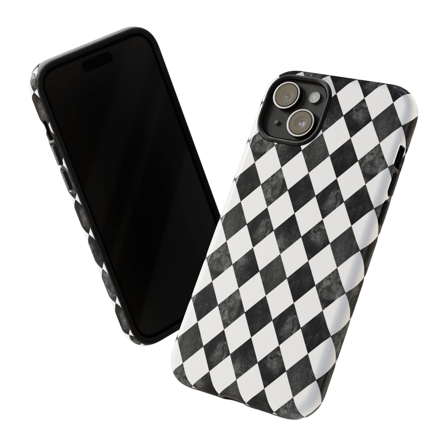 Vintage Harlequin Black & White iPhone Case