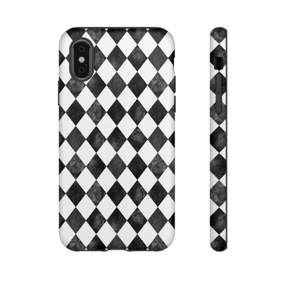 Vintage Harlequin Black & White iPhone Case