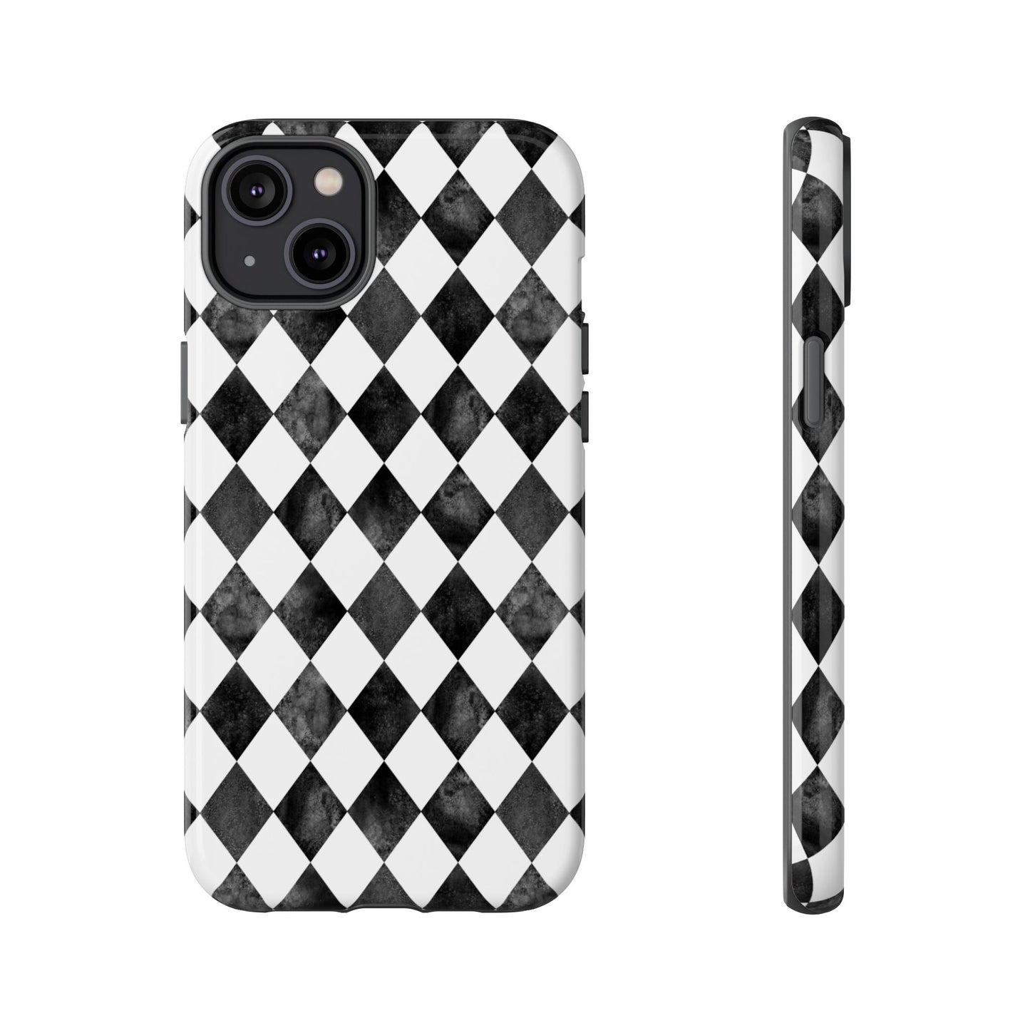 Vintage Harlequin Black & White iPhone Case