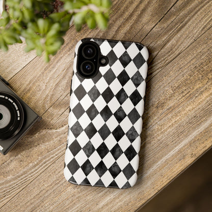 Vintage Harlequin Black & White iPhone Case
