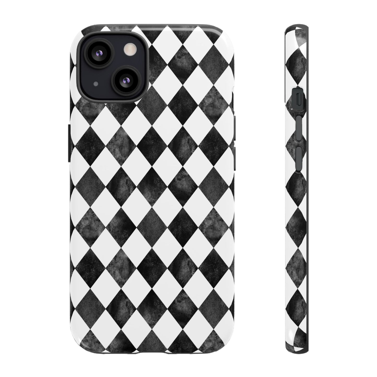 Vintage Harlequin Black & White iPhone Case
