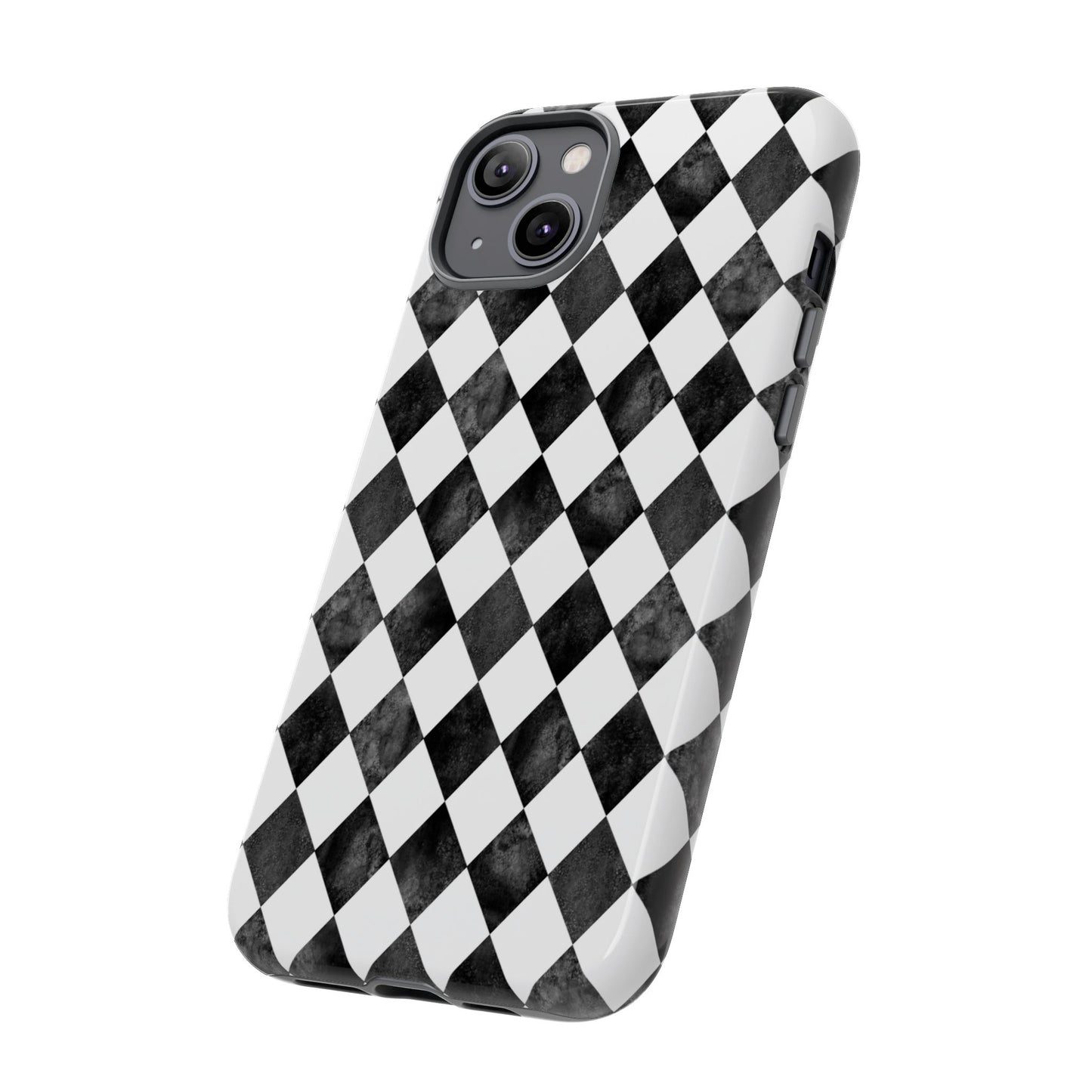 Vintage Harlequin Black & White iPhone Case