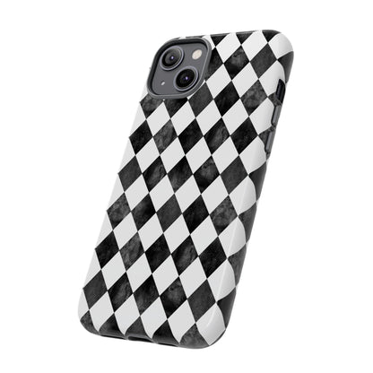 Vintage Harlequin Black & White iPhone Case