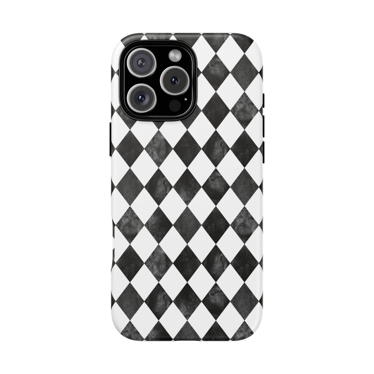 Vintage Harlequin Black & White iPhone Case