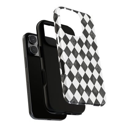 Vintage Harlequin Black & White iPhone Case