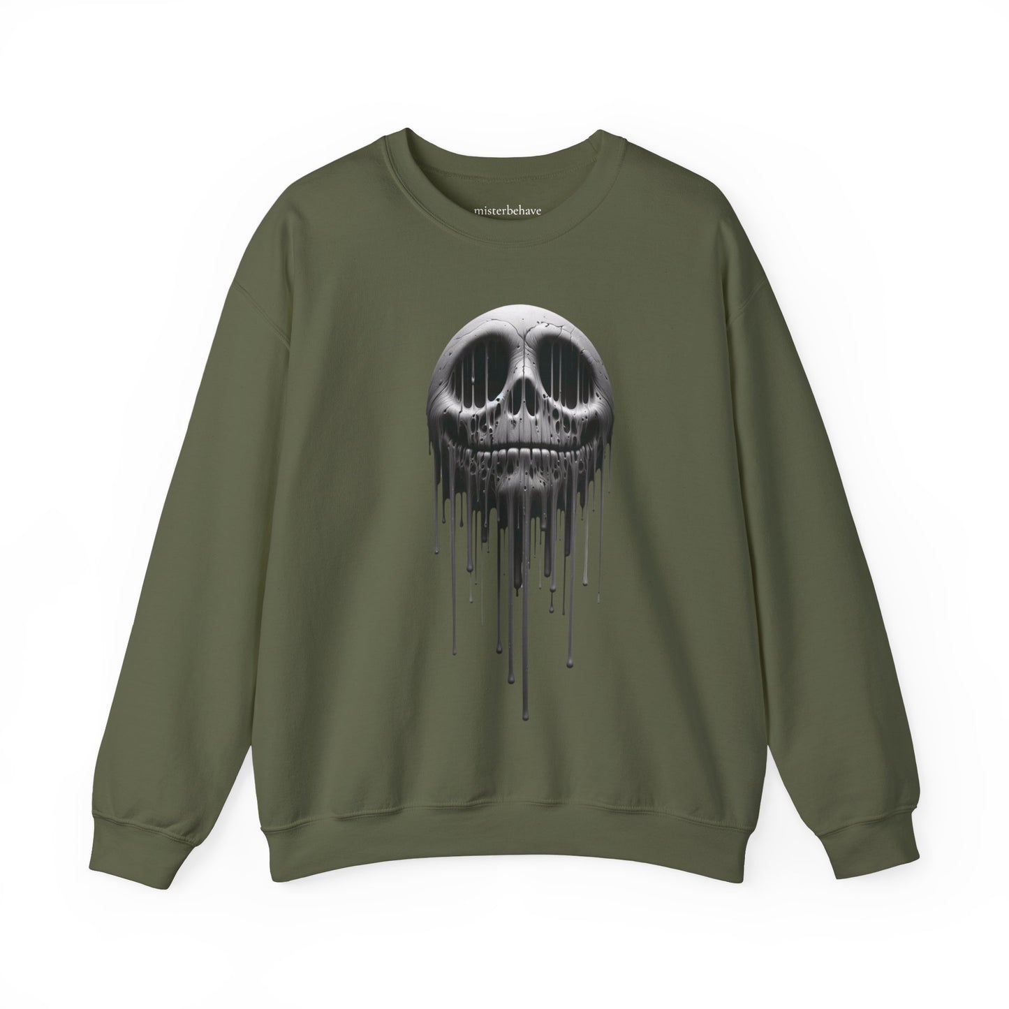 Melting Metallic Skull Crewneck Sweatshirt