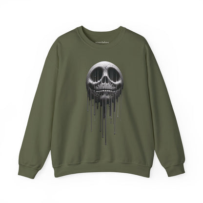 Melting Metallic Skull Crewneck Sweatshirt