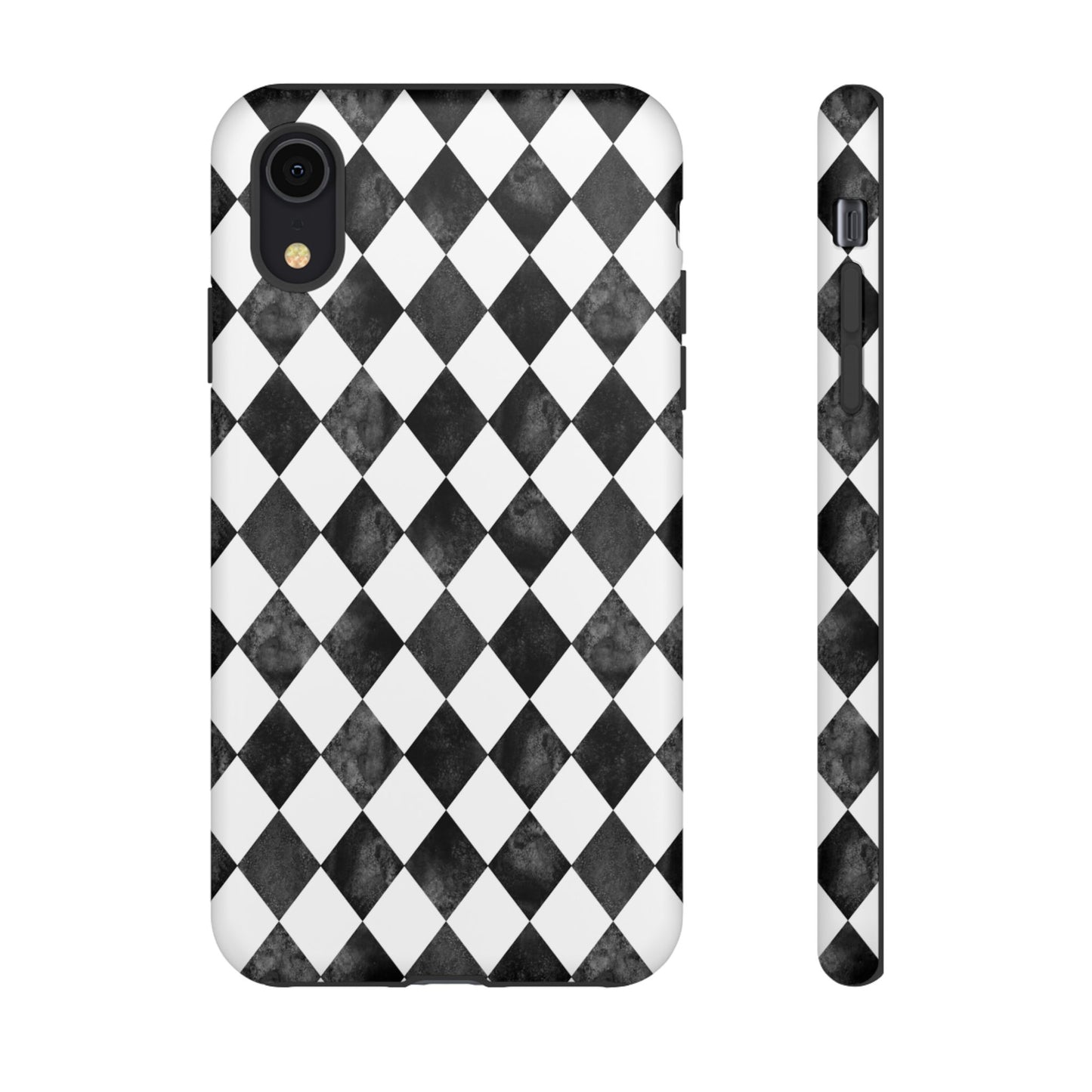 Vintage Harlequin Black & White iPhone Case