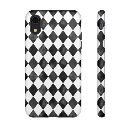 Vintage Harlequin Black & White iPhone Case