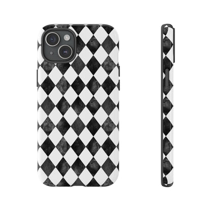 Vintage Harlequin Black & White iPhone Case