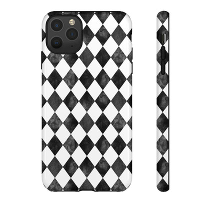 Vintage Harlequin Black & White iPhone Case