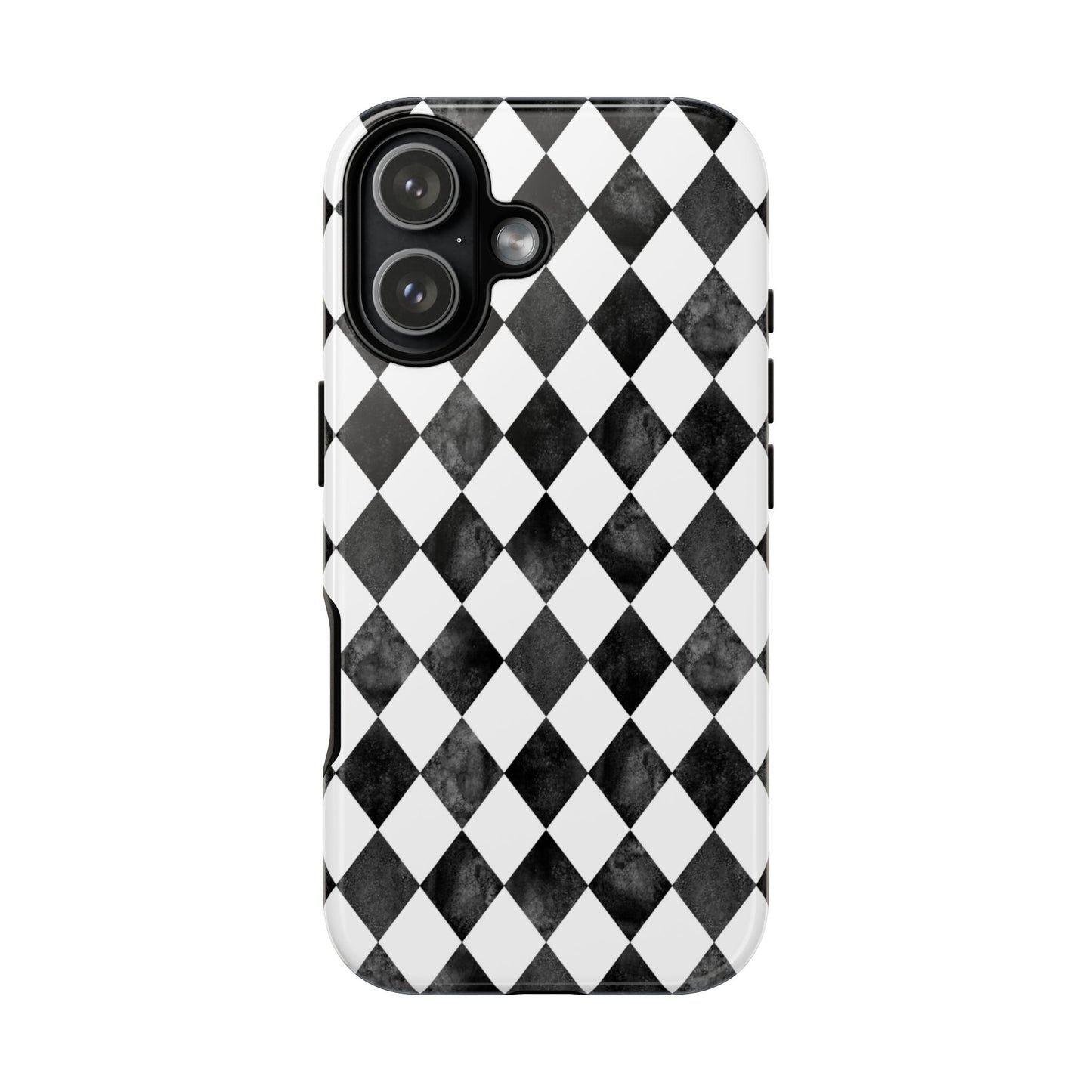 Vintage Harlequin Black & White iPhone Case