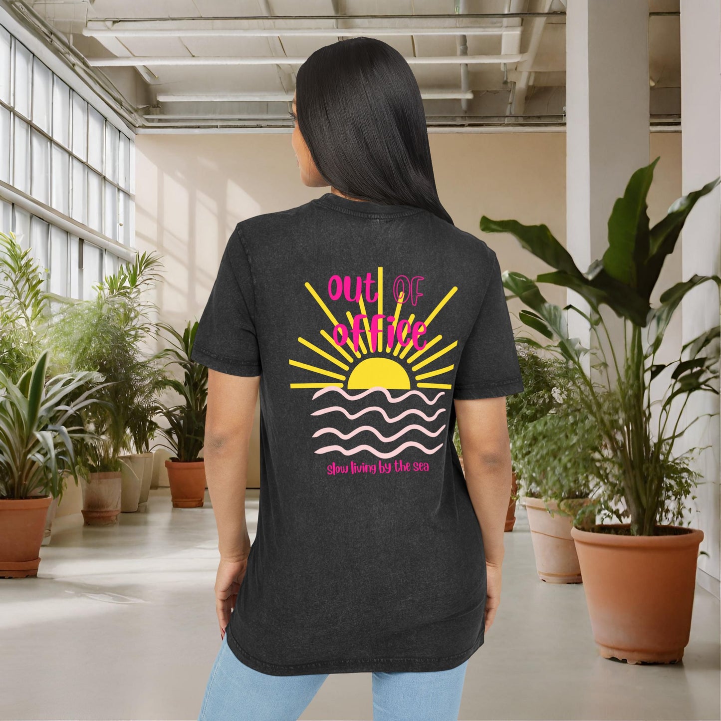 Out of Office Acid Washed Tee