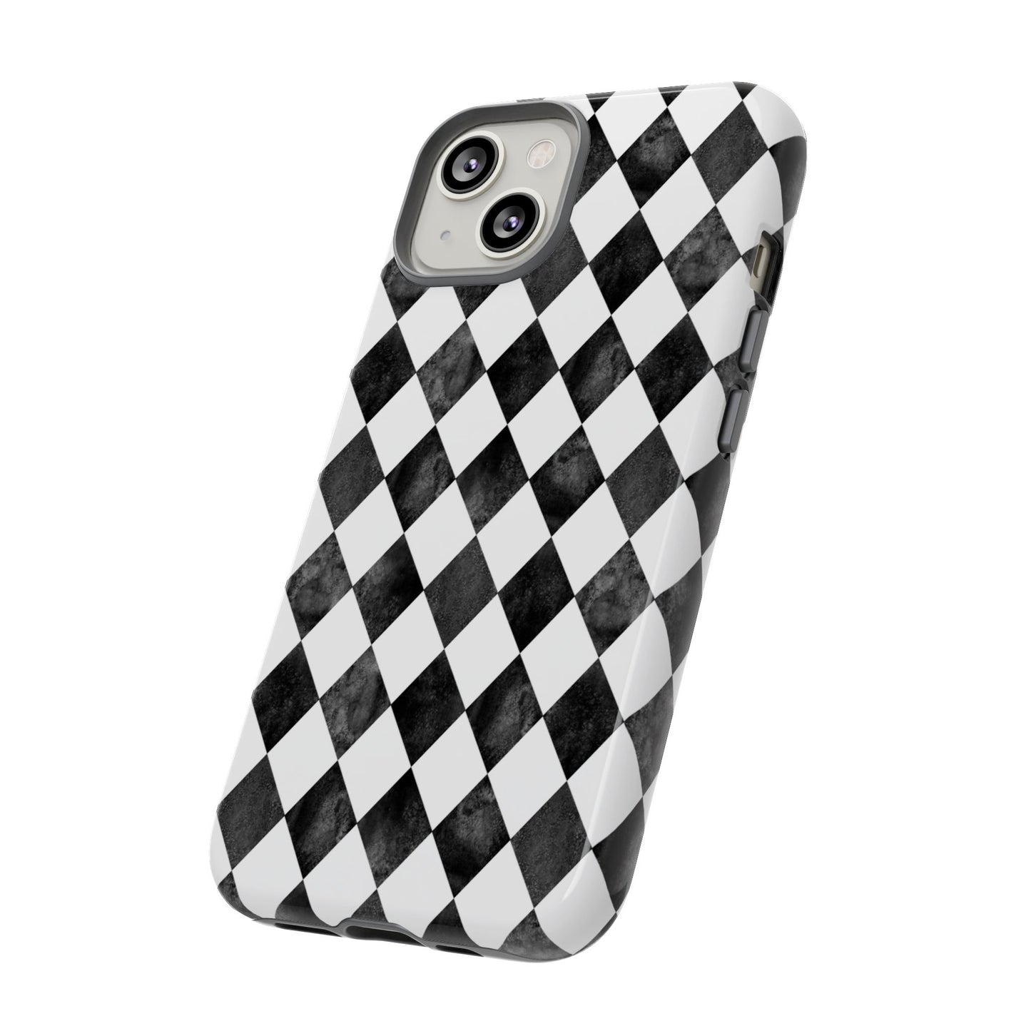 Vintage Harlequin Black & White iPhone Case