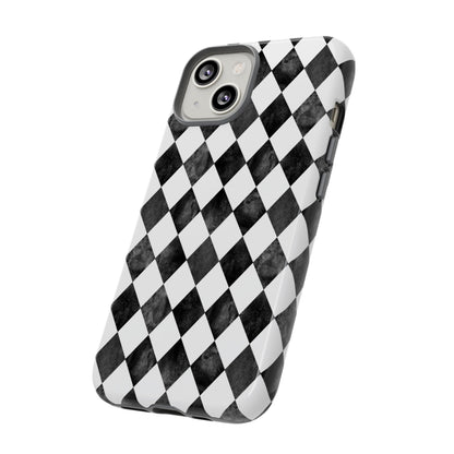 Vintage Harlequin Black & White iPhone Case