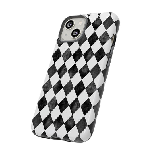Vintage Harlequin Black & White iPhone Case