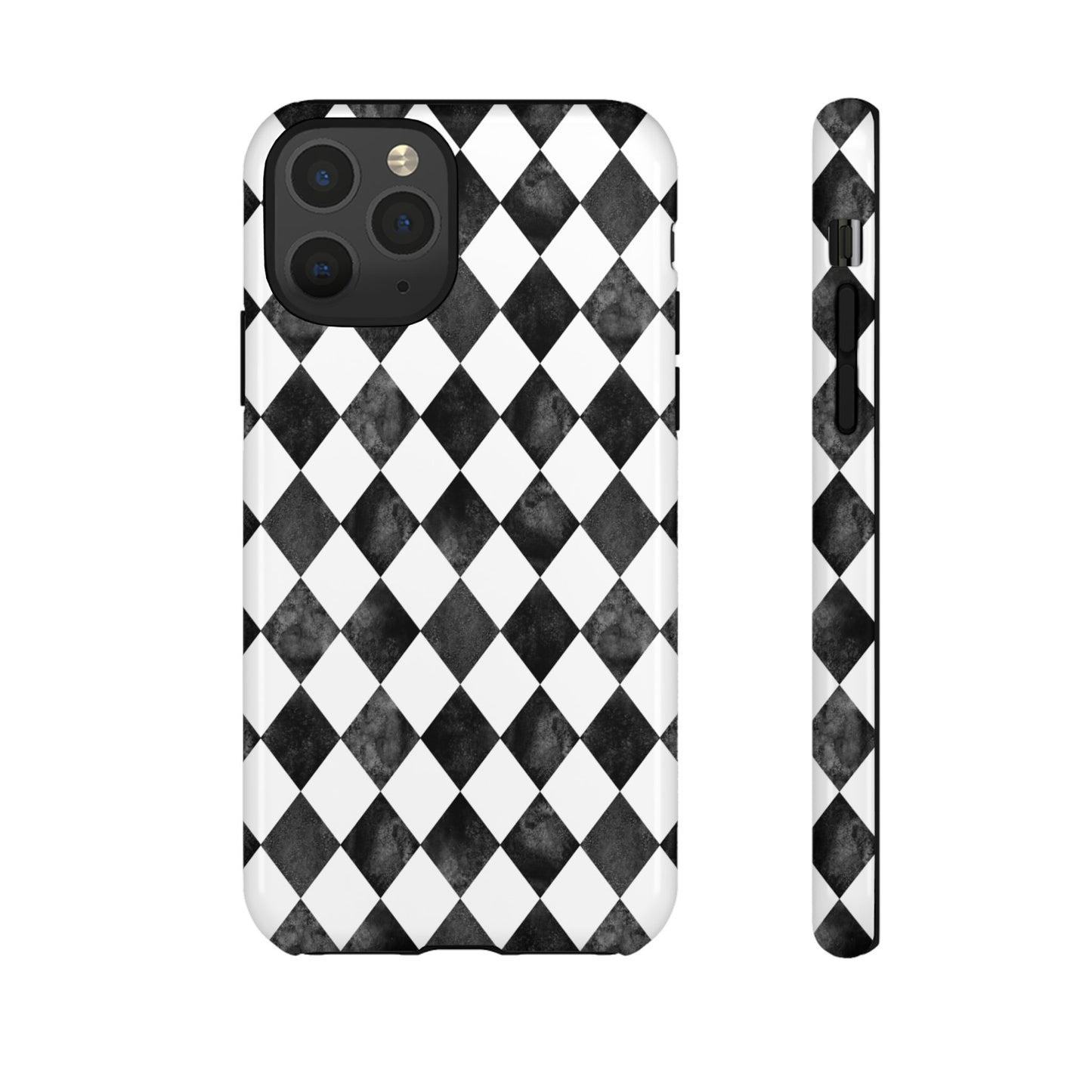 Vintage Harlequin Black & White iPhone Case