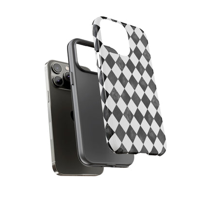 Vintage Harlequin Black & White iPhone Case