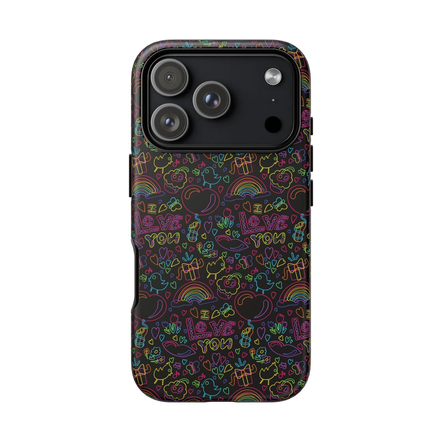 Neon Love Doodle iPhone Case