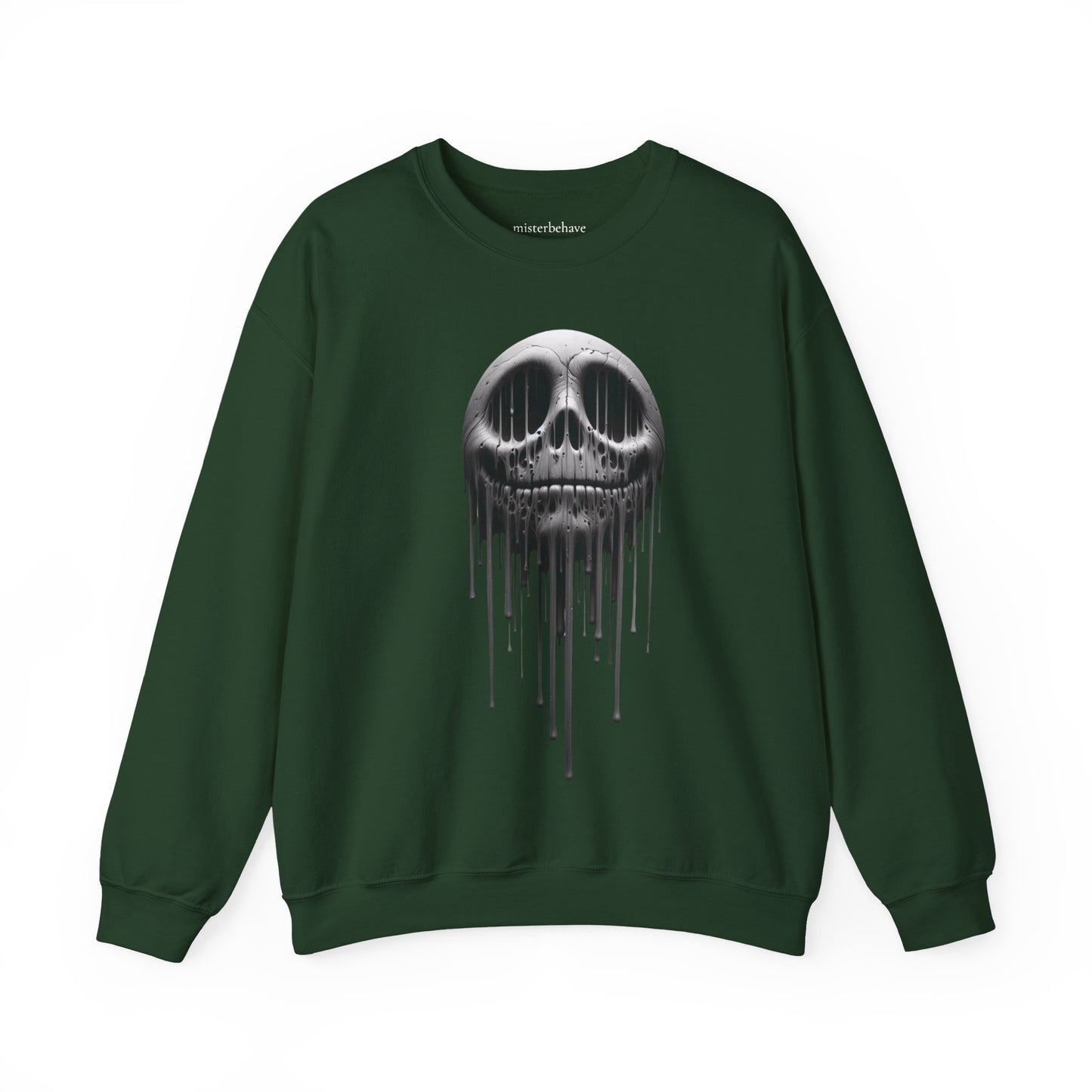 Melting Metallic Skull Crewneck Sweatshirt