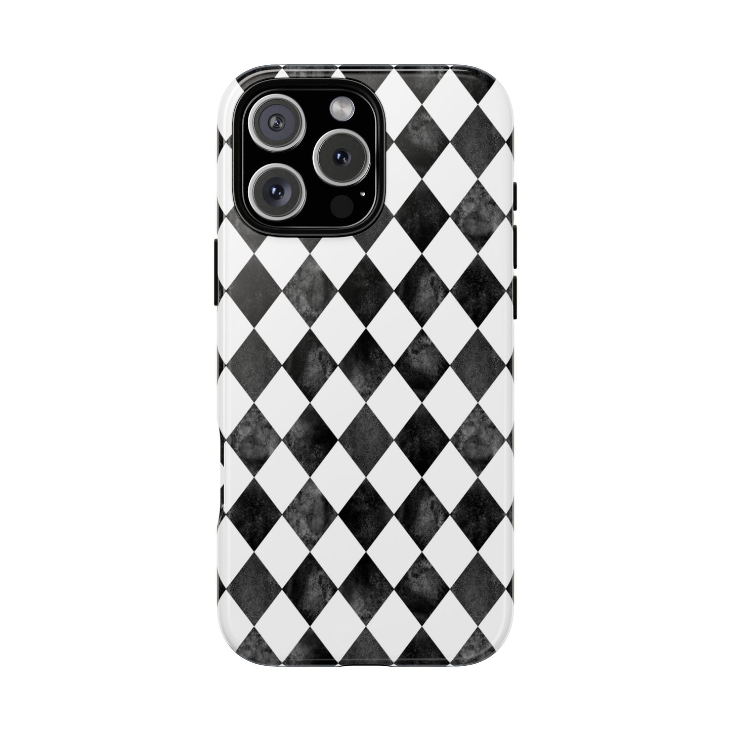 Vintage Harlequin Black & White iPhone Case