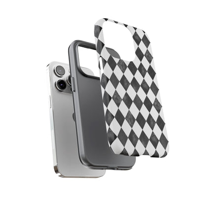 Vintage Harlequin Black & White iPhone Case