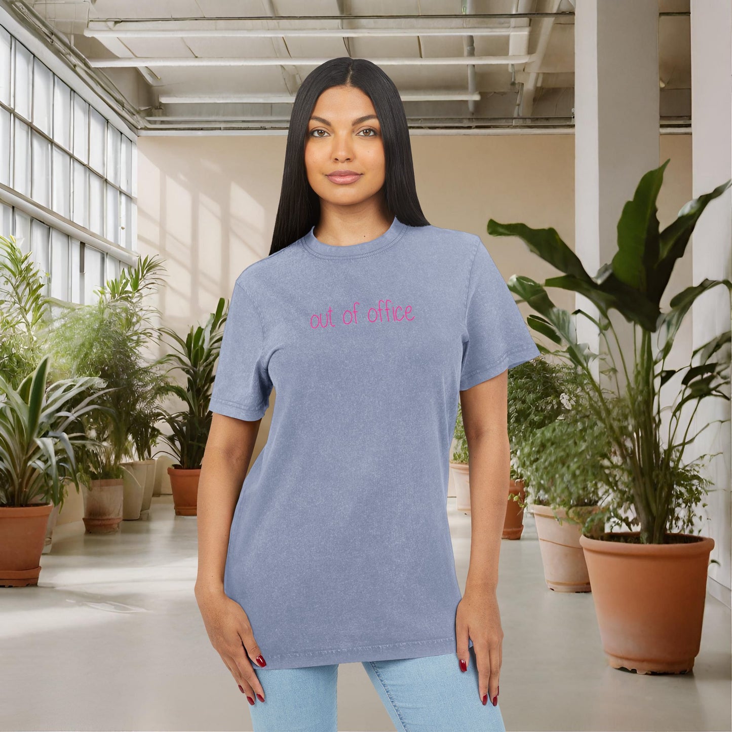 Out of Office Acid Washed Tee