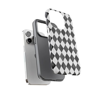 Vintage Harlequin Black & White iPhone Case