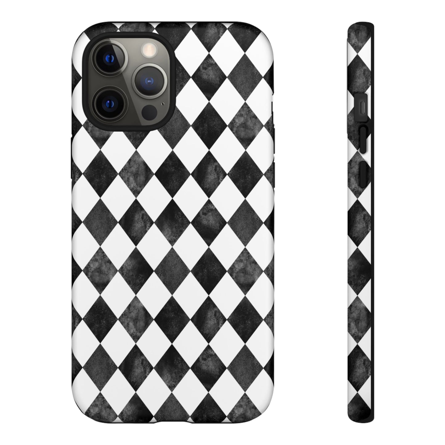Vintage Harlequin Black & White iPhone Case