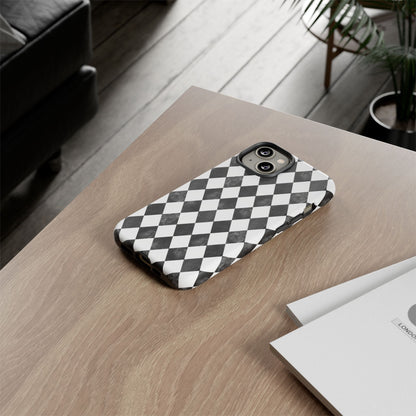Vintage Harlequin Black & White iPhone Case