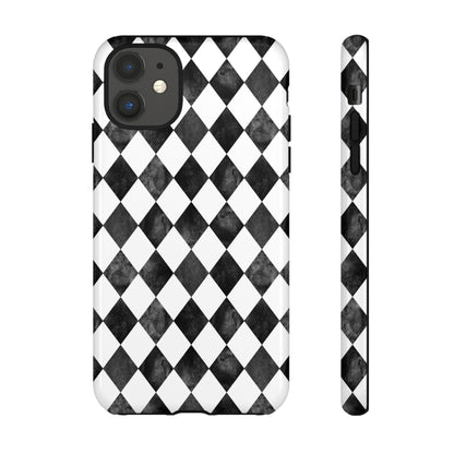 Vintage Harlequin Black & White iPhone Case