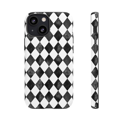 Vintage Harlequin Black & White iPhone Case