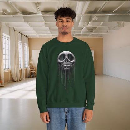 Melting Metallic Skull Crewneck Sweatshirt