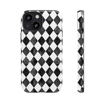 Vintage Harlequin Black & White iPhone Case