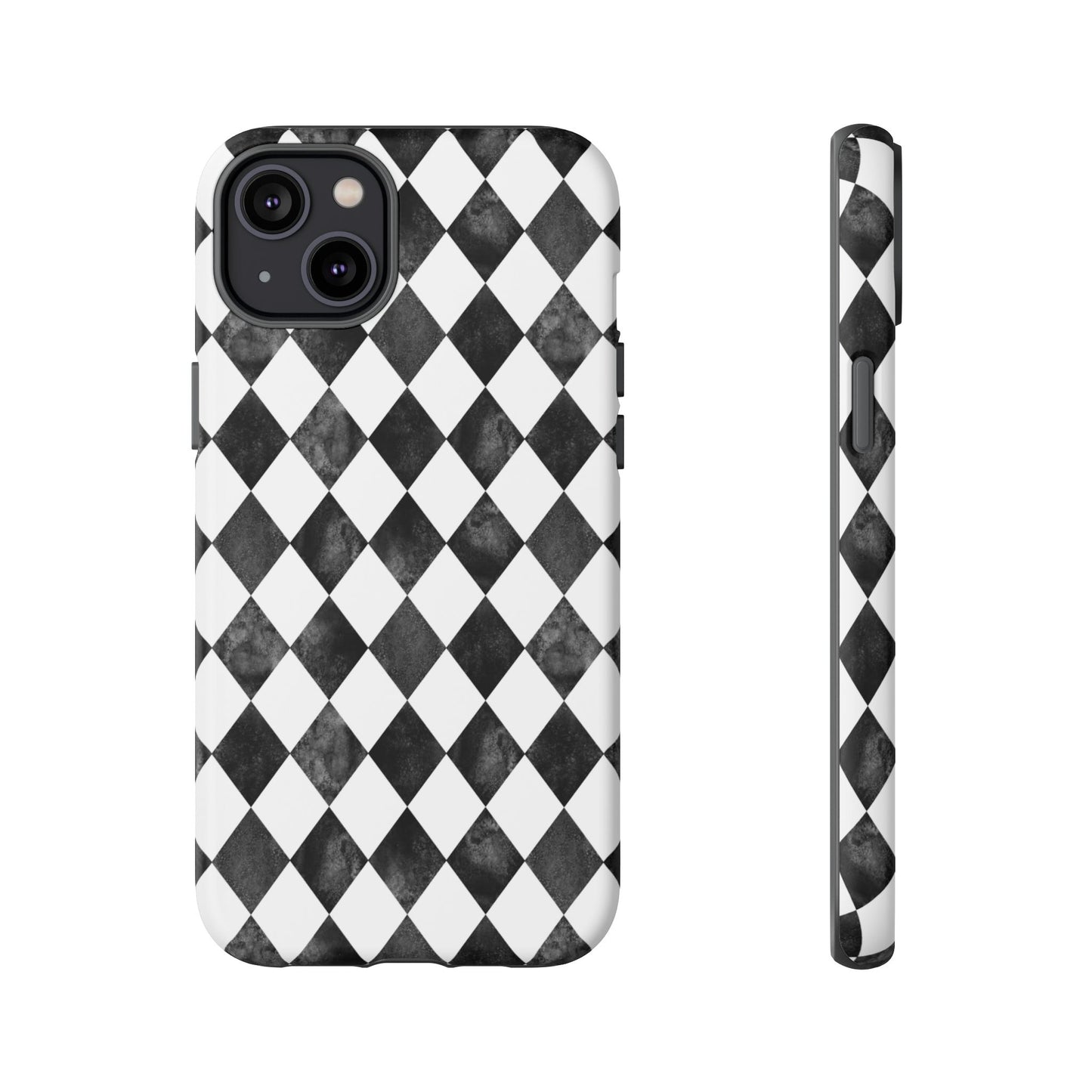 Vintage Harlequin Black & White iPhone Case