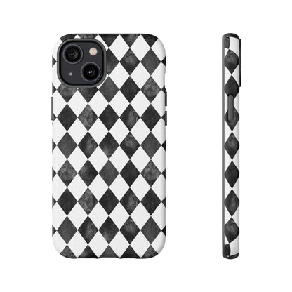 Vintage Harlequin Black & White iPhone Case