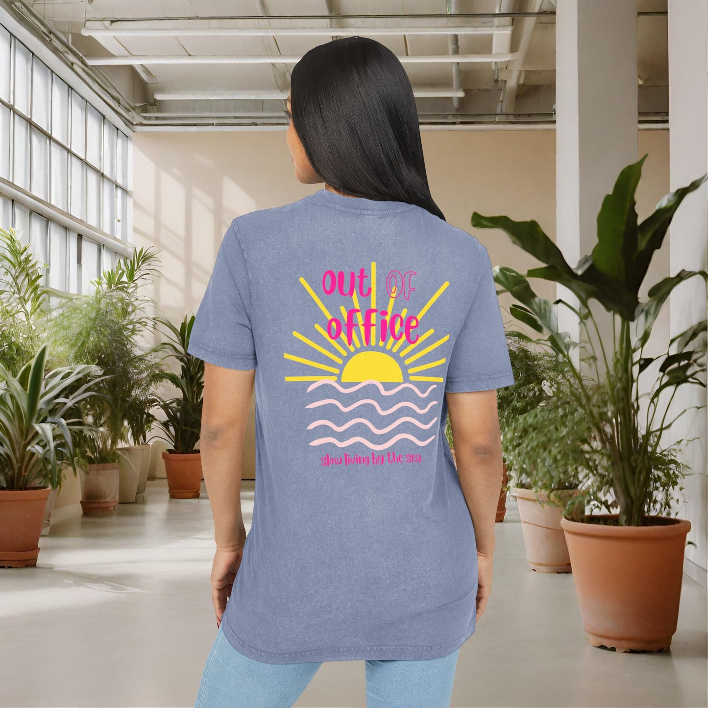 Out of Office Acid Washed Tee