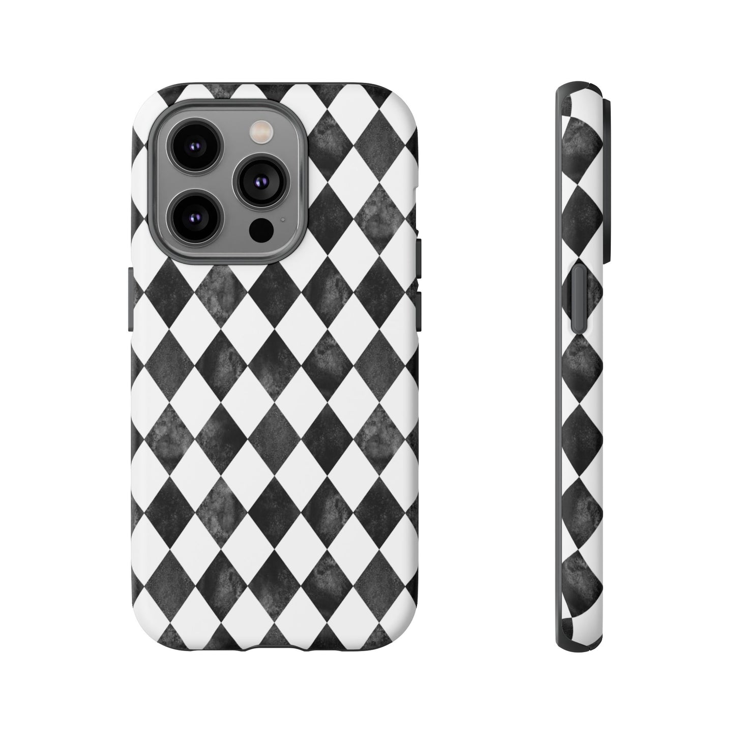 Vintage Harlequin Black & White iPhone Case