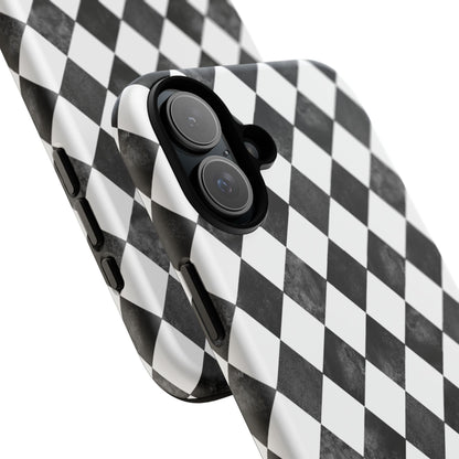 Vintage Harlequin Black & White iPhone Case