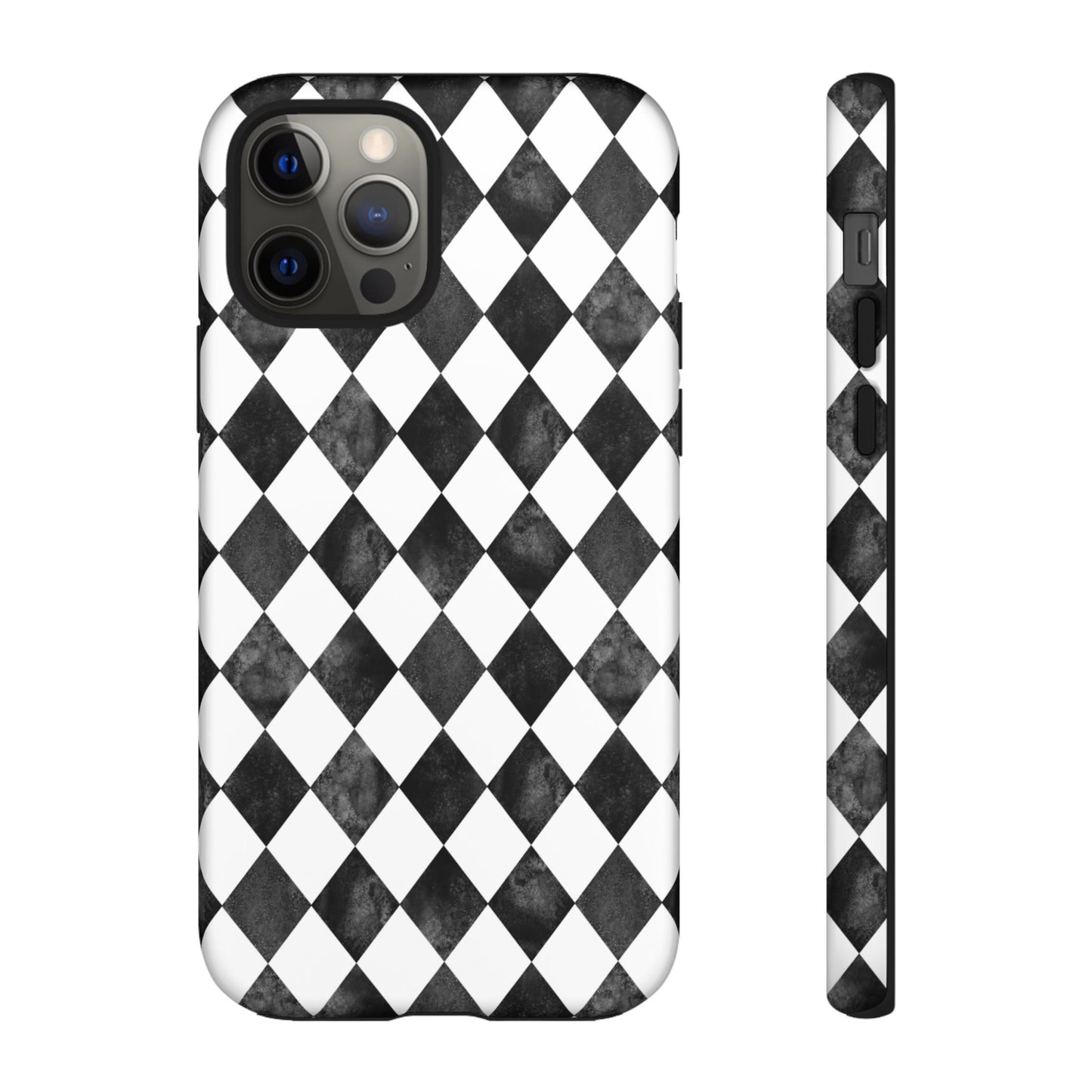 Vintage Harlequin Black & White iPhone Case