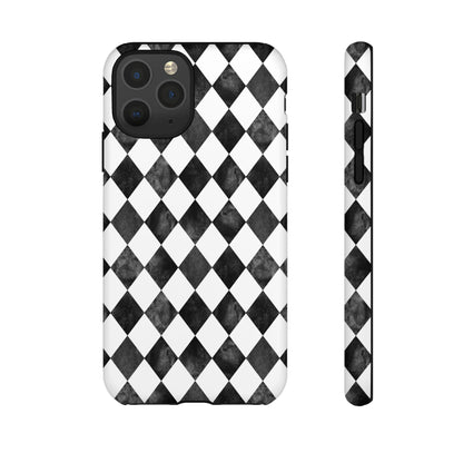 Vintage Harlequin Black & White iPhone Case