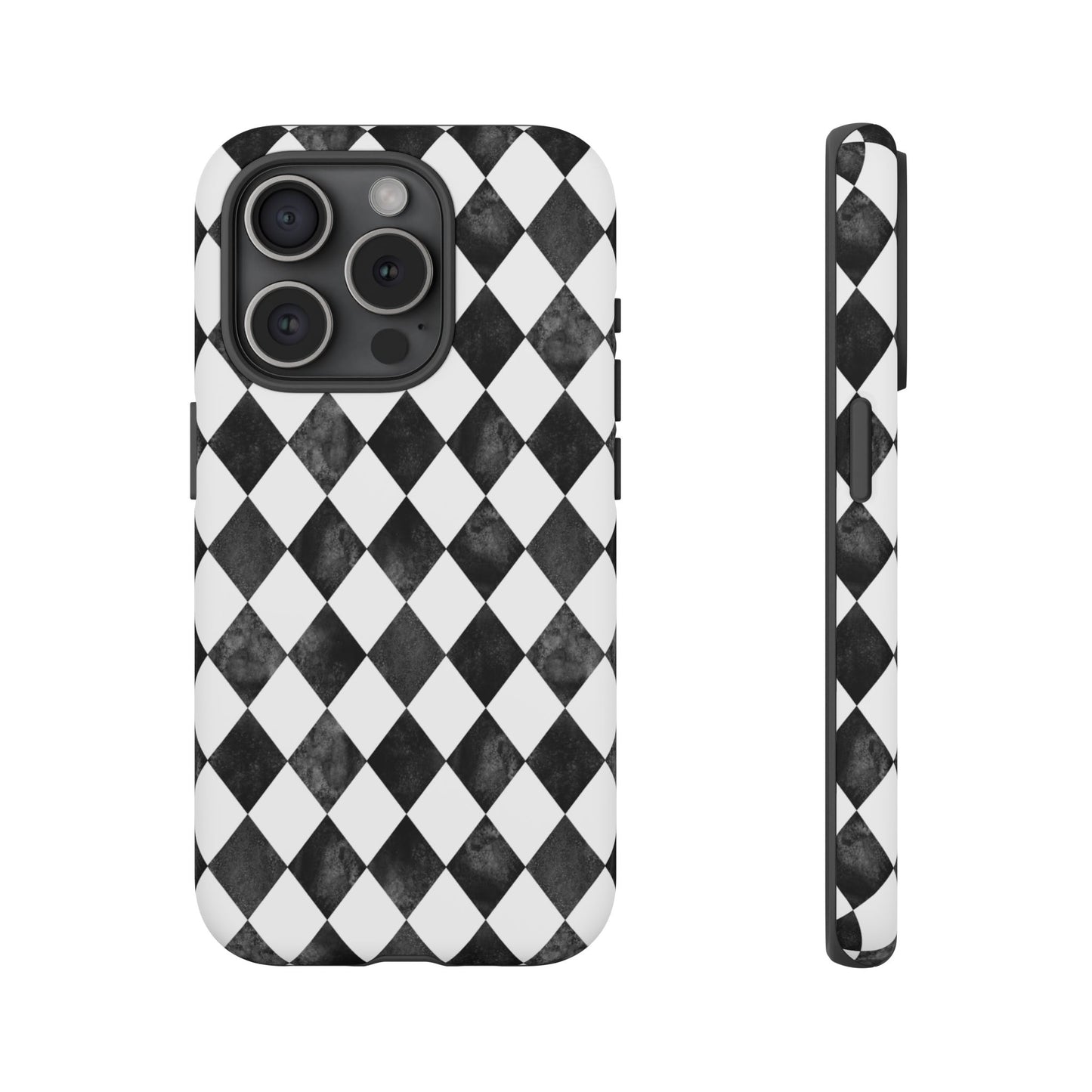 Vintage Harlequin Black & White iPhone Case