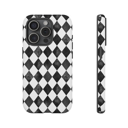 Vintage Harlequin Black & White iPhone Case