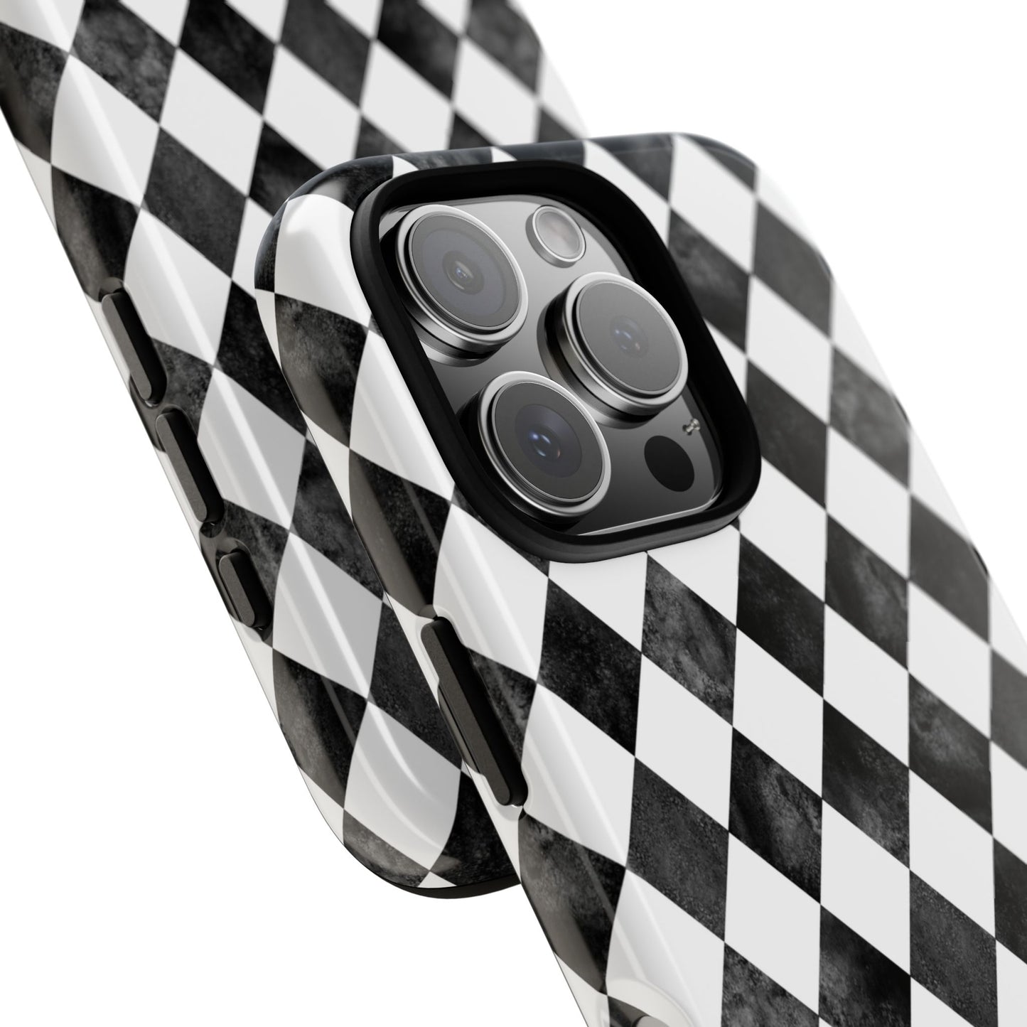 Vintage Harlequin Black & White iPhone Case