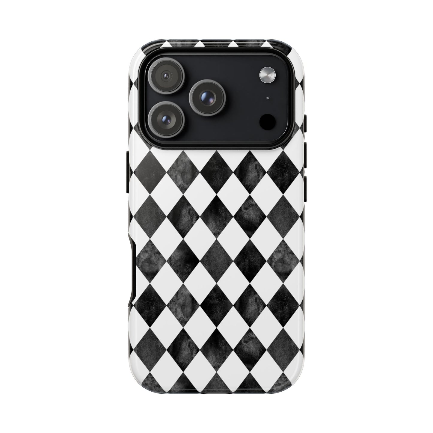 Vintage Harlequin Black & White iPhone Case