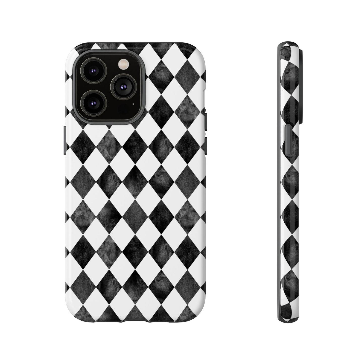 Vintage Harlequin Black & White iPhone Case