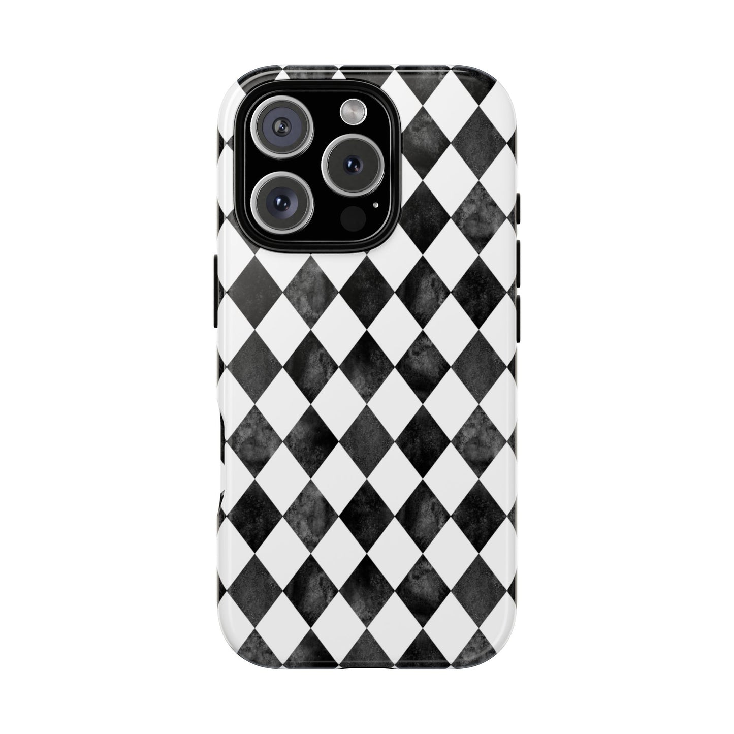 Vintage Harlequin Black & White iPhone Case